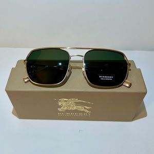 BURBERRY B-3117 Men’s/Unisex Gold Sunglasses